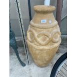 A DECORATIVE TERRACOTTA URN (H:70CM)