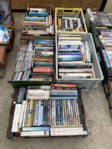 A LARGE ASSORTMENT OF BOOKS AND DVDS ETC