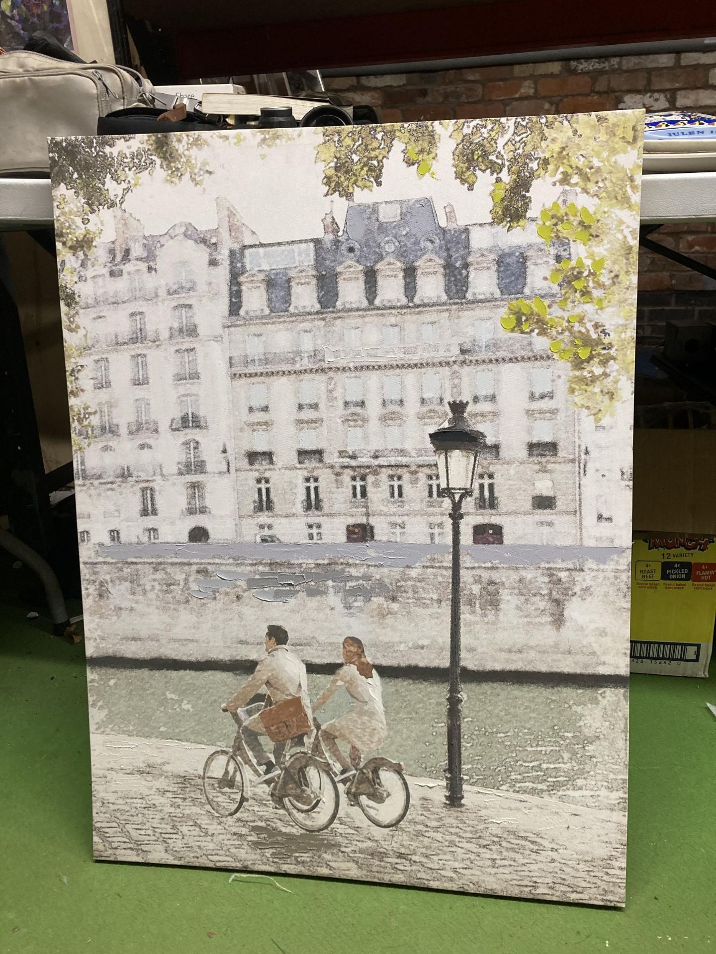 TWO CANVAS PRINTS, A PARISIEN SCENE AND AMSTERDAM CANAL SCENE - Image 3 of 3