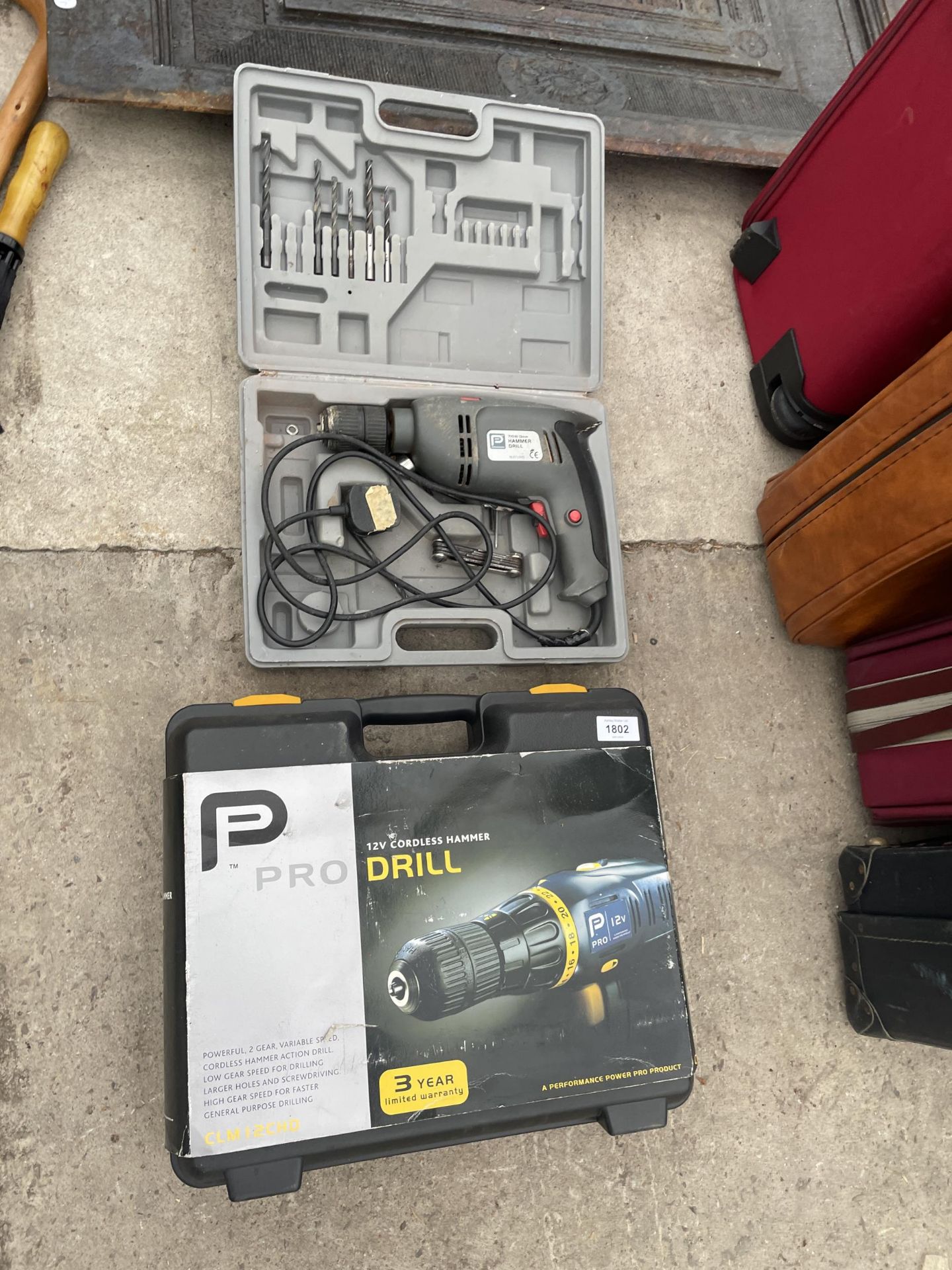 TWO BOXED POWER TOOLS TO INCLUDE A 12V PRO CORDLESS HAMMER DRILL AND A FURTHER PRO HAMMER DRILL