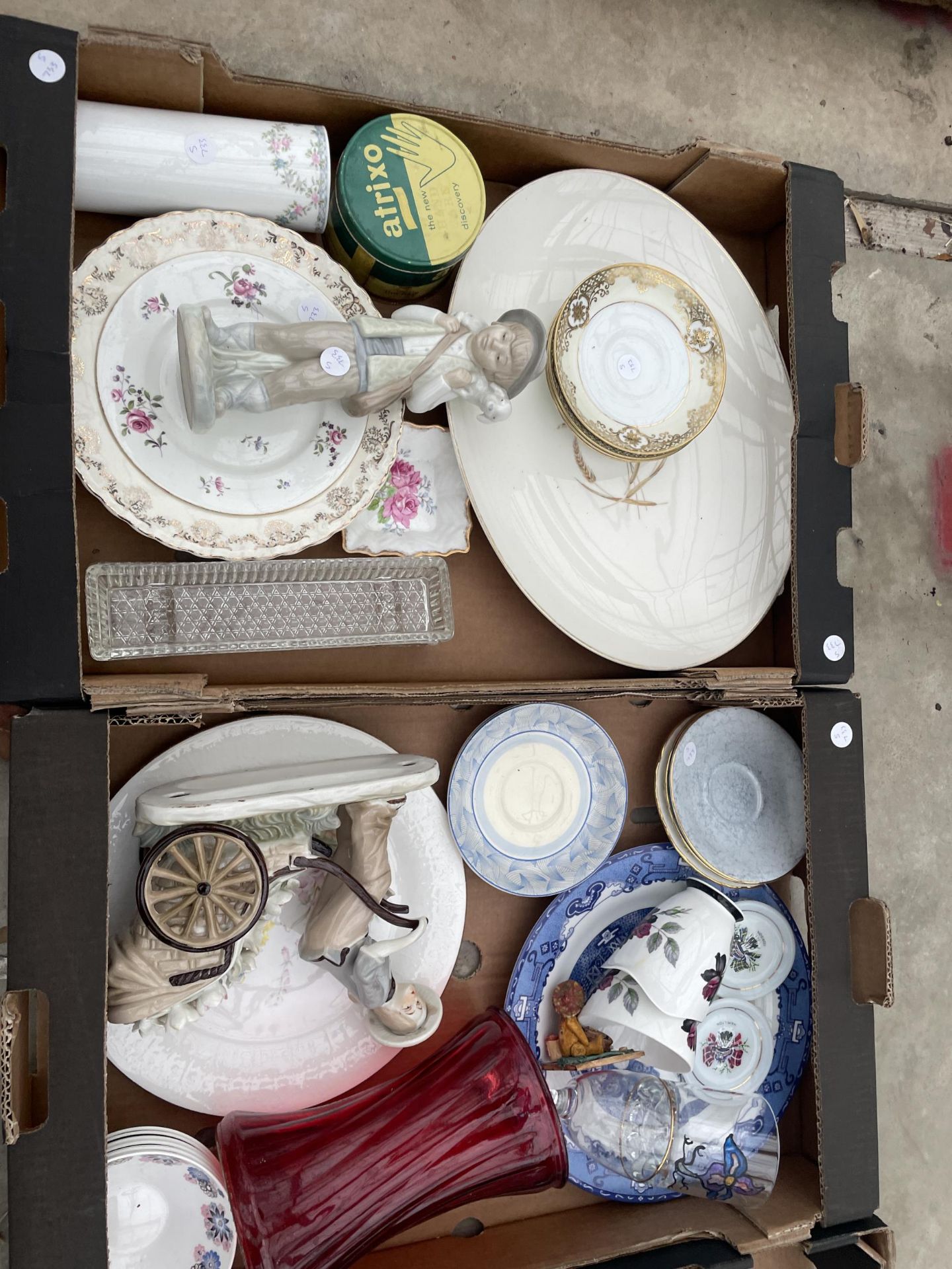 THREE BOXES OF VARIOUS CERAMIC ITEMS TO INCLUDE PLATES, CUPS, ETC - Image 2 of 3