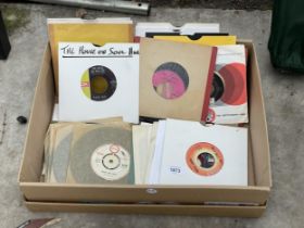 A BOX OF VARIOUS 7" VINYL RECORDS