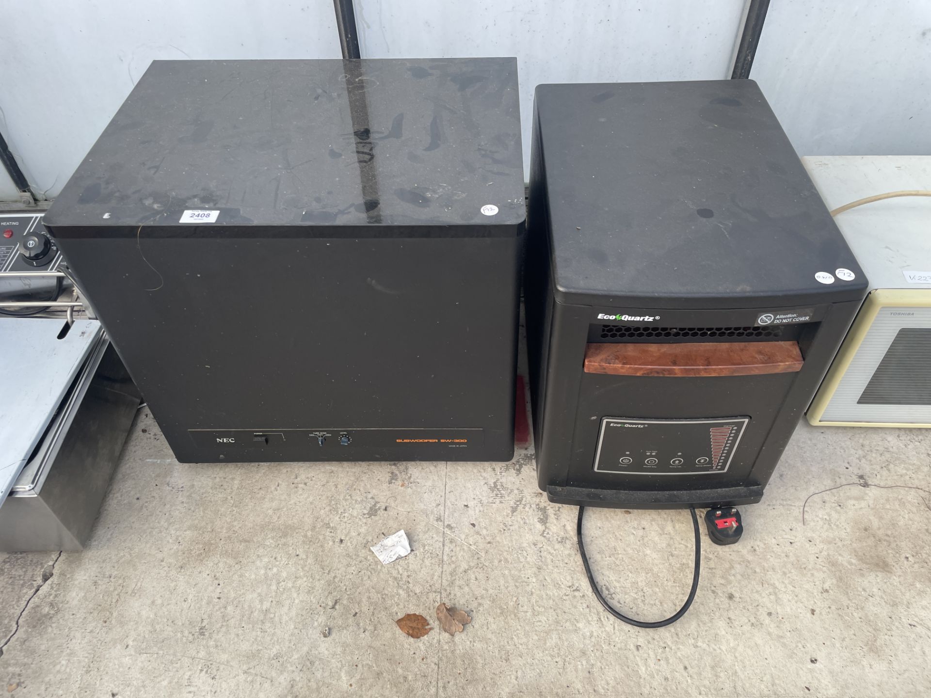 AN NEC SUBWOOFER AND AN ECO QUARTZ HEATER