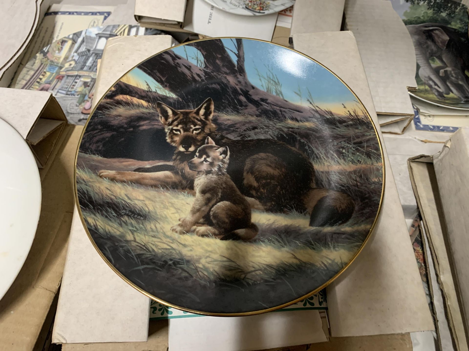 A LARGE QUANTITY OF COLLECTOR'S PLATES TO INCLUDE ROYAL DOULTON "THE CHINA SHOP" ANIMAL SCENES ETC., - Image 5 of 6