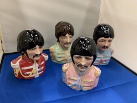 A SET OF FOUR BAIRSTOW LIMITED EDITION NO.551 BEATLE TOBY JUGS - PAUL MCCARTNEY, RINGO STARR, JOHN