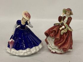 TWO ROYAL DOULTON FIGURINES ONE FROM THE PRETTY LADIES COLLECTION "FIGURE OF THE YEAR 2007 MARY" AND