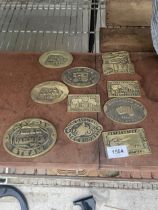 TEN VARIOUS BRASS STEAM RALLY PLAQUES