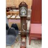 AN ALARON LONGCASE CLOCK AND WALL CLOCK