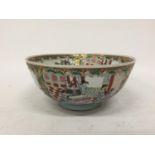 A CANTON FAMILLE ROSE FOOTED BOWL - 12CM (H) 25.5 (W)