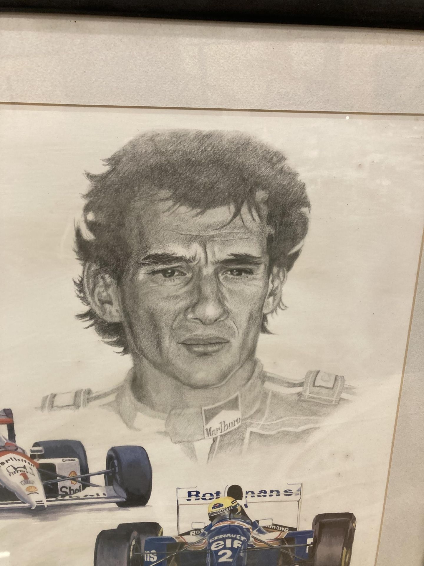 A FRAMED AND SIGNED TRIBUTE TO ARYTON SENNA BY STUART Mc INTYRE - Image 3 of 4