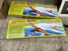 TWO BOXED DELUXE FALCON GENTLE ELECTRIC POWERED R/C AIRPLANE KITS