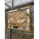 A GILT AND MIRRORED FRAMED 'NEW AND ACCVART MAP OF THE WORLD'