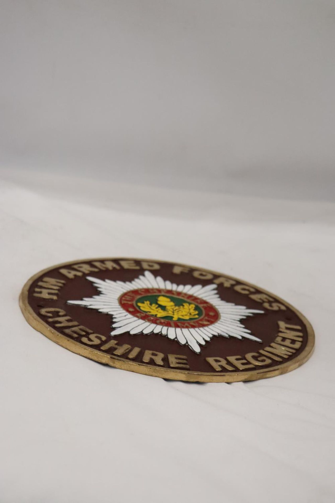 A CAST ARMED FORCES, CHESHIRE SIGN, DIAMETER 23CM - Image 2 of 4