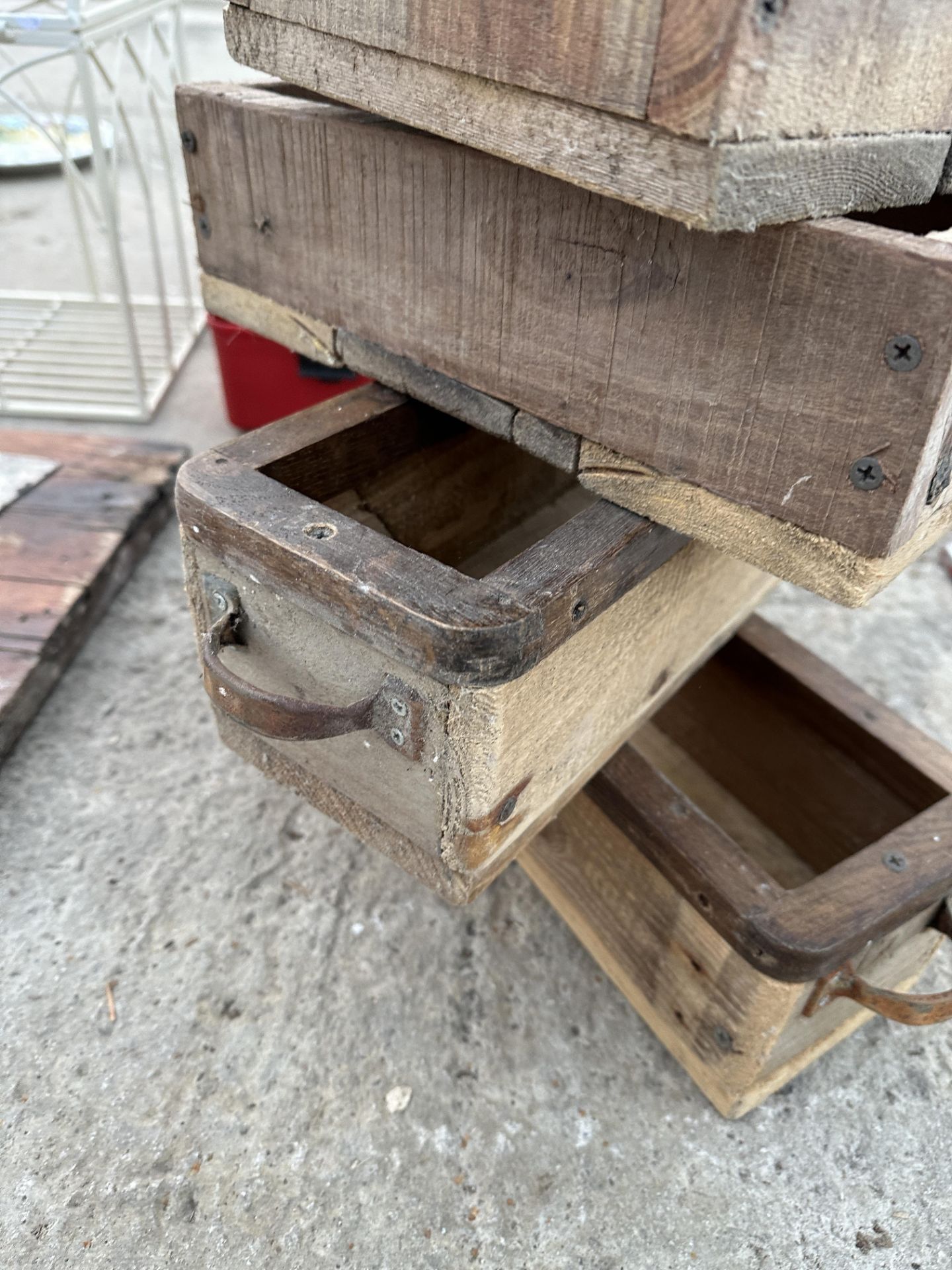 FOUR VINTAGE WOODEN DISPLAY BOXES - Image 2 of 3