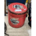 A VINTAGE STYLE GARAGE STOOL AND STORAGE BOX