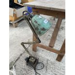 A VINTAGE ADJUSTABLE ANGLE POISE WORSHOP LAMP