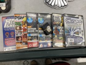 A QUANTITY OF PLAYSTATION 2 GAMES FROM MAGAZINES PLUS 3 PLAYSTATION 2 8MB MEMORY CARDS