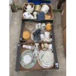 THREE BOXES OF VARIOUS CERAMIC ITEMS TO INCLUDE PLATES, CUPS, ETC