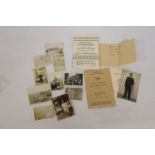AN AIR CHARTER SERVICE WALLET, COLLECTION OF MILITARY BLACK AND WHITE PHOTOS