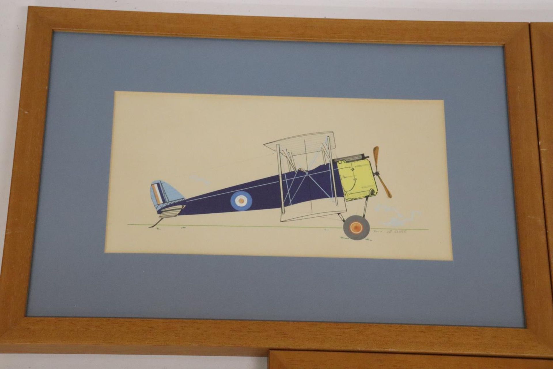 THREE FRAMED PICTURES OF WORLD WAR I FIGHTER PLANES, 13.5 X 25CM - Image 3 of 4