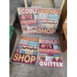 FOUR VARIOUS MODERN TIN SIGNS