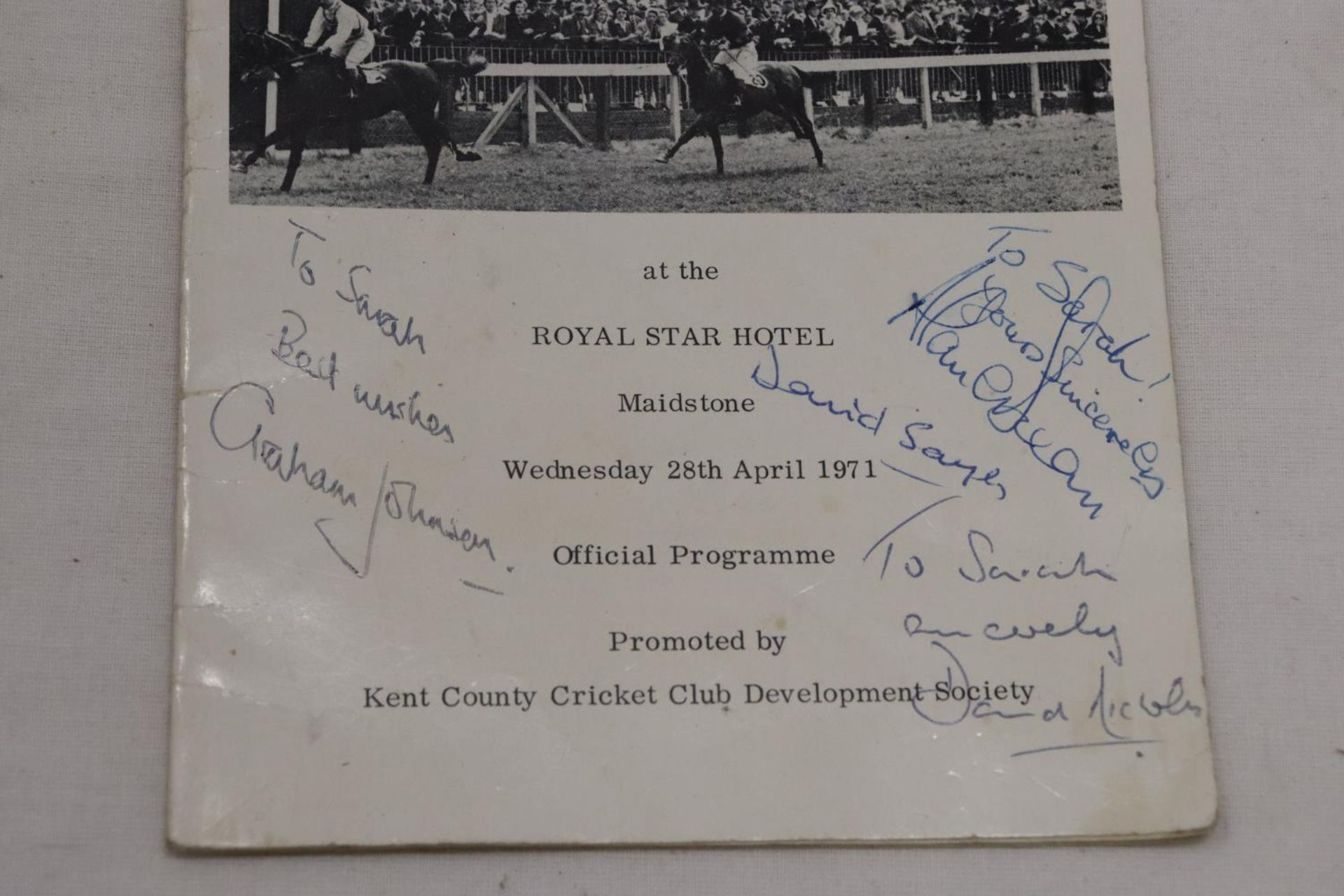 A 1971 ALAN BROWN AND DAVID SAYER BENEFIT PROGRAMME, PROMOTED BY KENT CRICKET CLUB, WITH SIGNATURES - Image 5 of 5