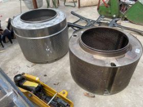 TWO STEEL DRUM FIRE PITS