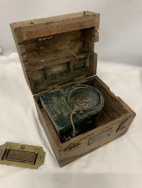 A 1925 MK III NEWBRIDGE TIME SWITCH IN A WOODEN BOX