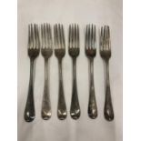 SIX HALLMARKED SILVER FORKS GROSS WEIGHT 133.5 GRAMS