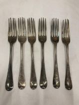 SIX HALLMARKED SILVER FORKS GROSS WEIGHT 133.5 GRAMS