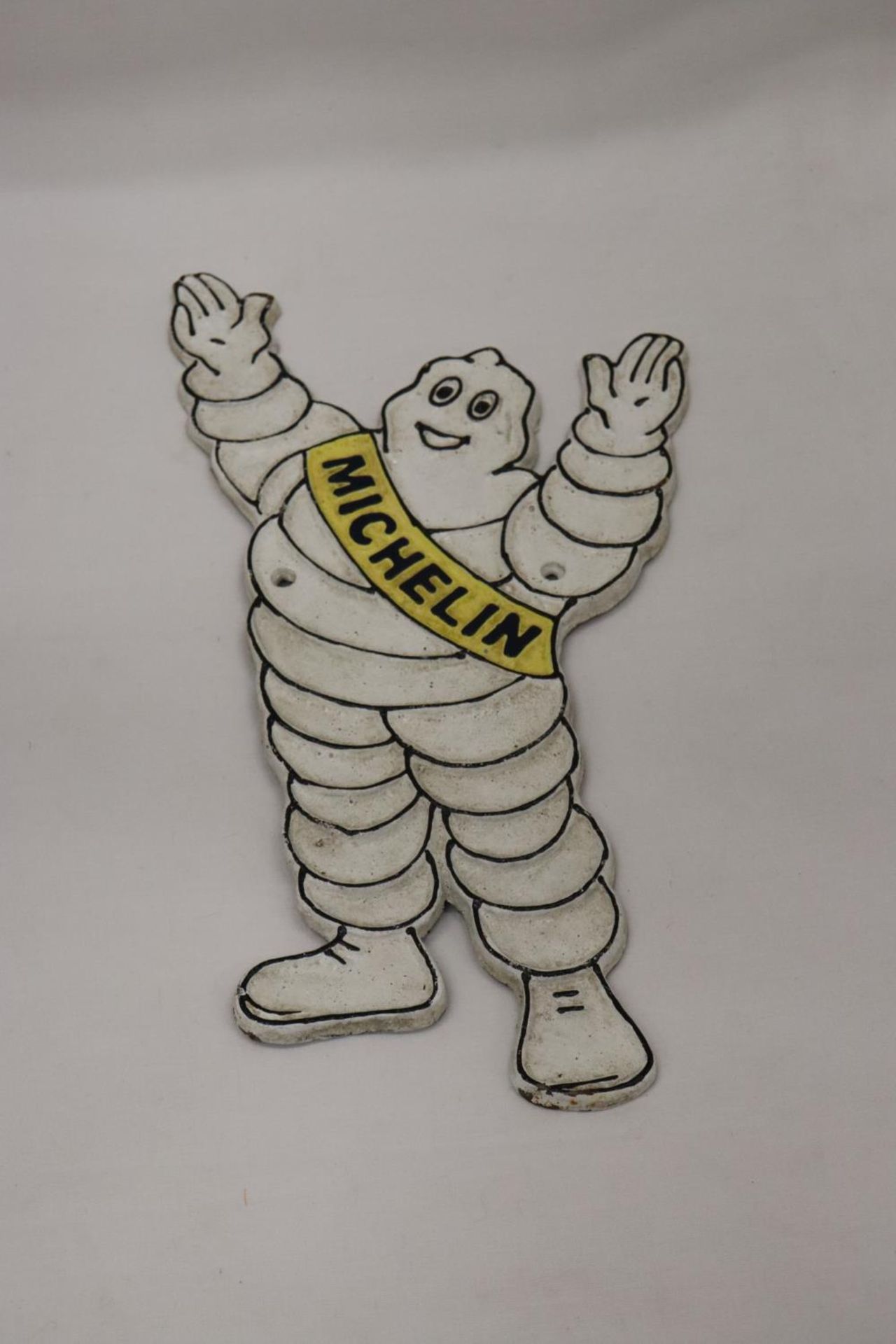 A CAST MICHELIN MAN SIGN, HEIGHT 32CM