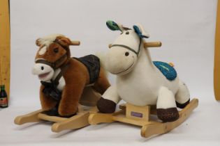 TWO CHILDREN'S PLUSH ROCKING PONIES