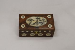 AN ORIENTAL BOX WITH BONE INLAY