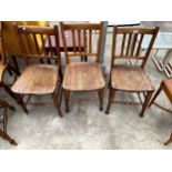 THREE ELM AND BEECH EARLY 20TH CENTURY DINING CHAIRS