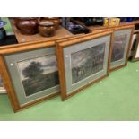 THREE MOUNTED PRINTS DEPICTING HUNTING SCENES