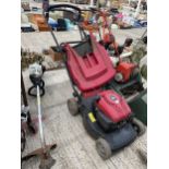 A MOUNTFIELD PETROL LAWN MOWER WITH GRASS BOX