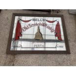 A VINTAGE STYLE BELL'S OLD SCOTCH WHISKY ADVERTISING MIRROR
