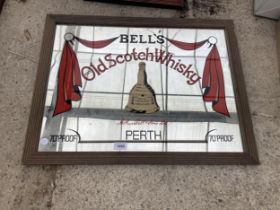 A VINTAGE STYLE BELL'S OLD SCOTCH WHISKY ADVERTISING MIRROR