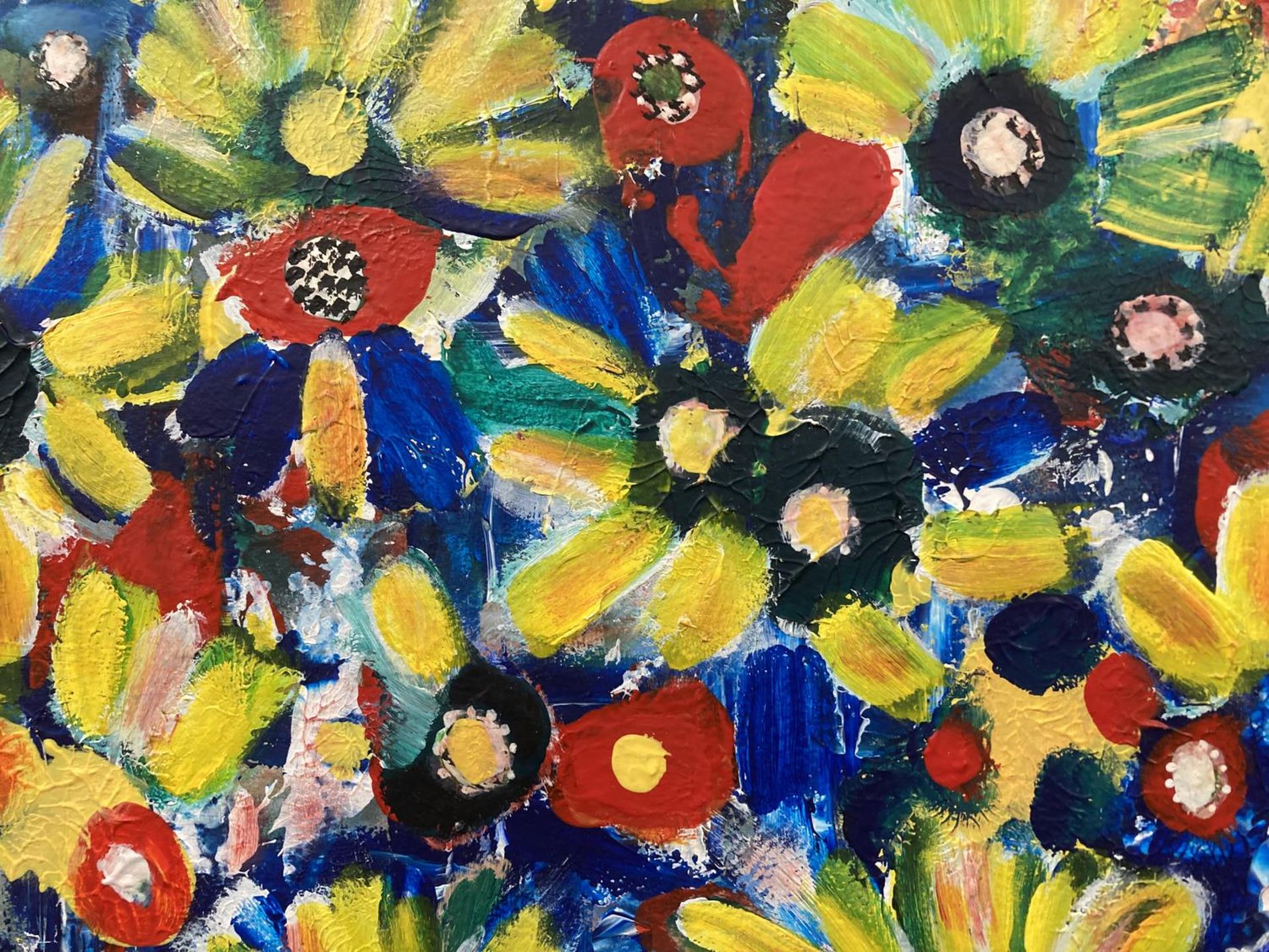 AN ORIGINAL FRAMED OIL ON CANVAS DEPICTING FLOWERS - Image 3 of 3