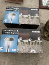 TWO BOXES OF SOLAR POWERED LIGHTS