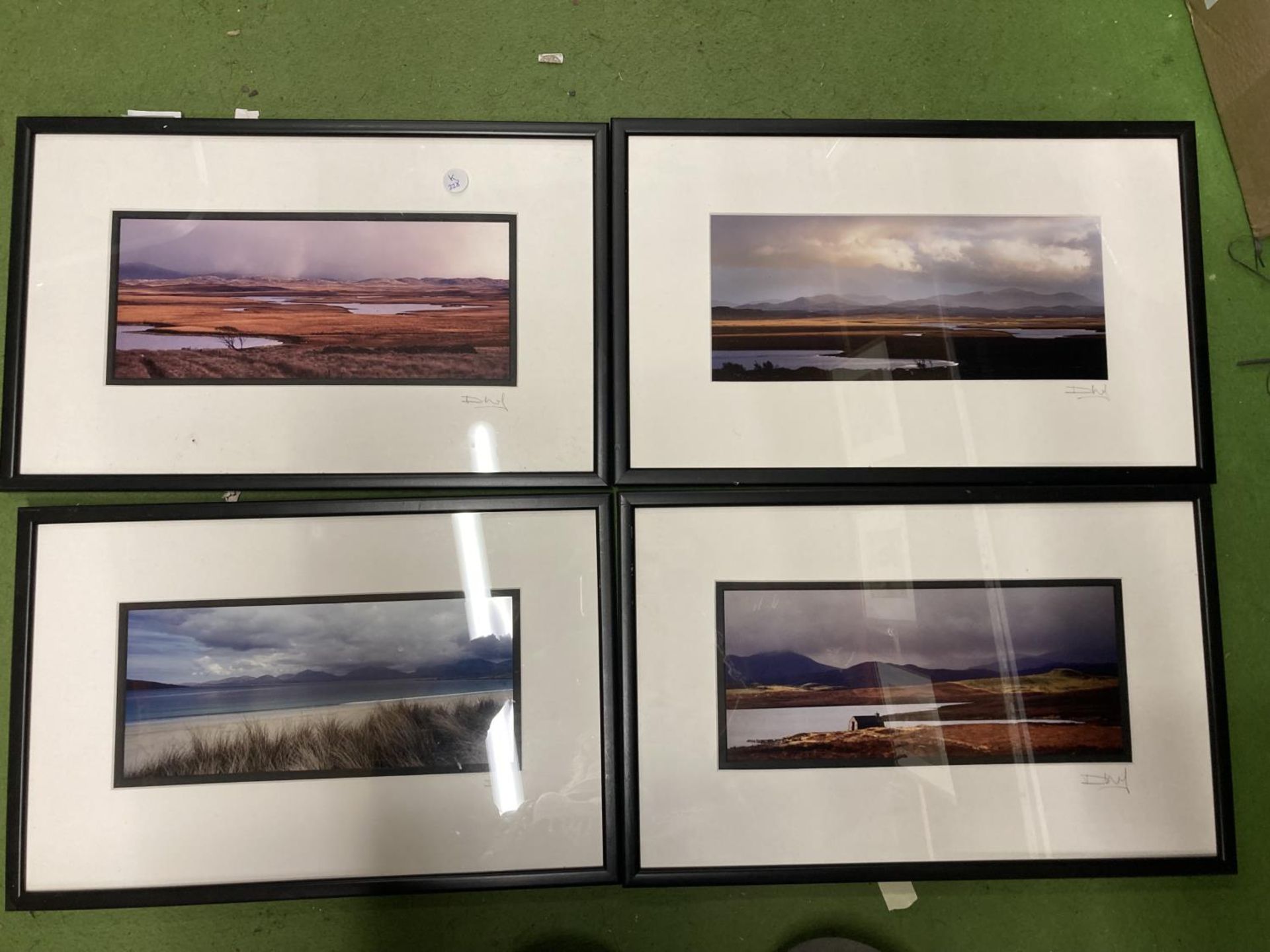 FOUR FRAMED PHOTOGRAPHS BY DAVID WILSON TO INCLUDE LOOKING TOWARDS THE EYE PENINSULA TIUMPAN