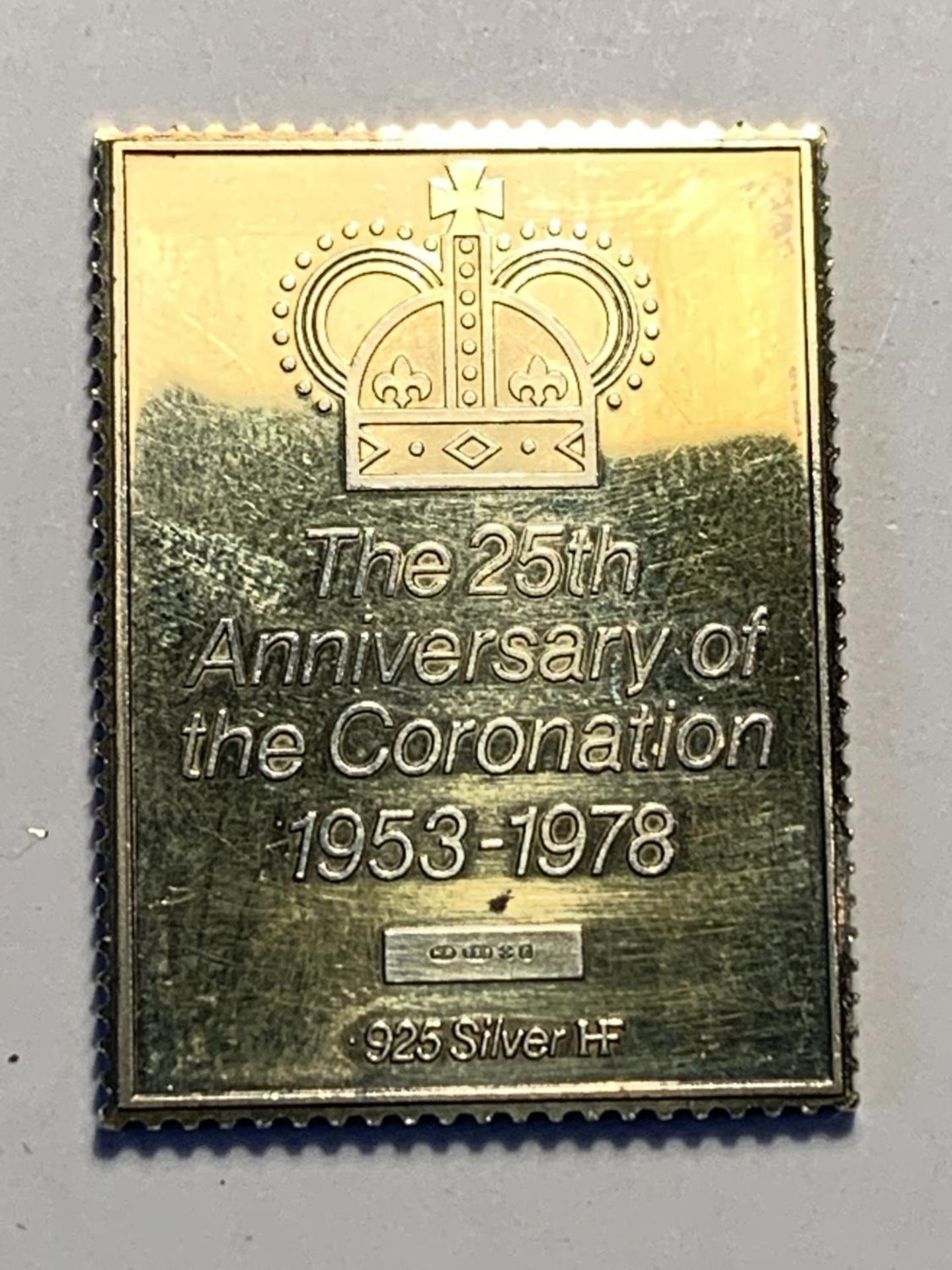 A SILVER GILT 10 1/2D STAMP - Image 2 of 2