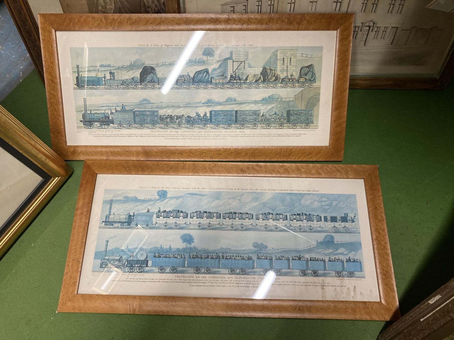 FOUR FRAMED PRINTS TO INCLUDE TRAVELLING ON THE LIVERPOOL AND MANCHESTER RAILWAY 1831, A PRINT OF - Image 2 of 4