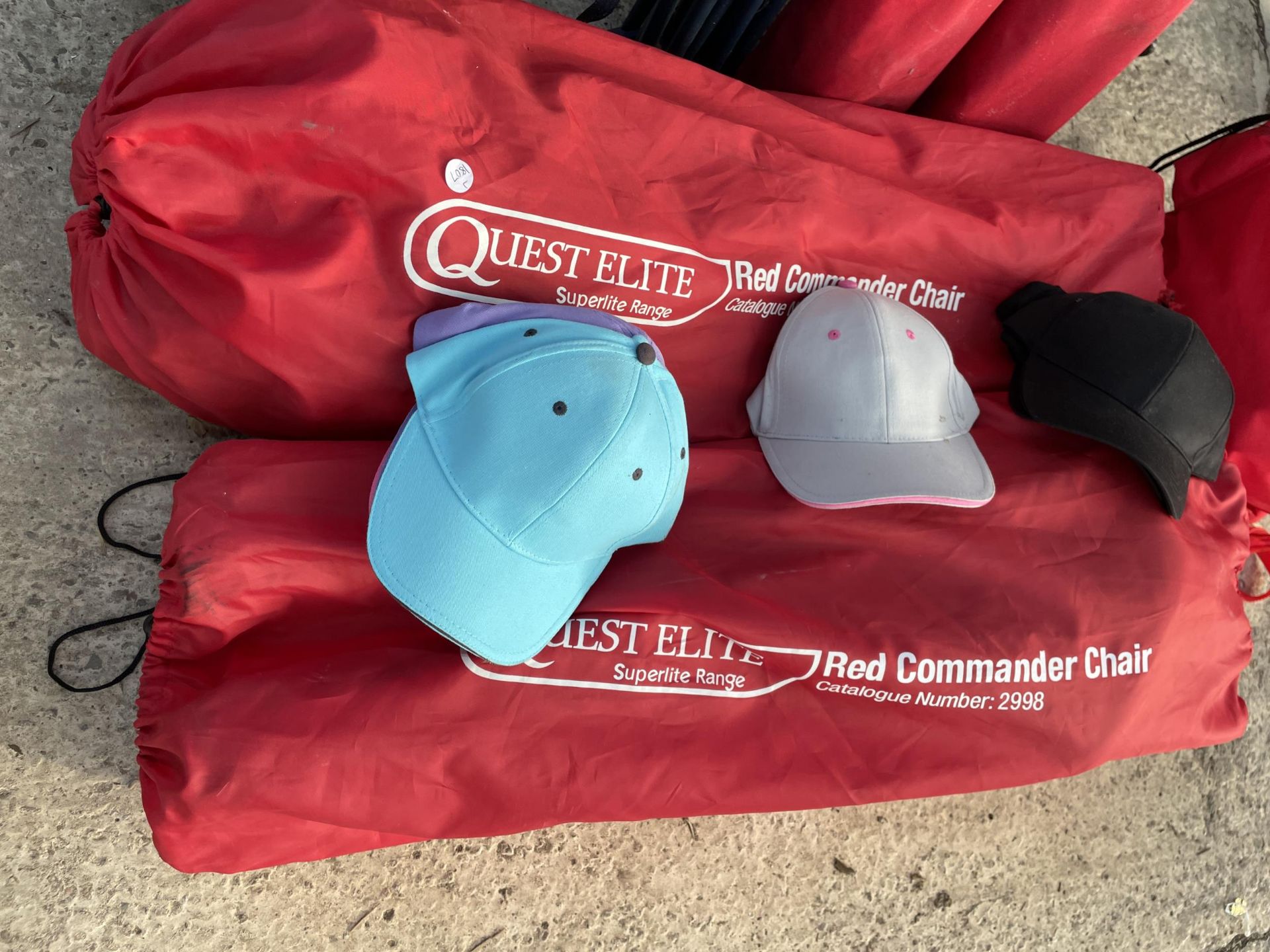 AN ASSORTMENT OF VARIOUS FOLDING CAMPING CHAIRS AND A COLLECTION OF BASEBALL CAPS - Image 2 of 3