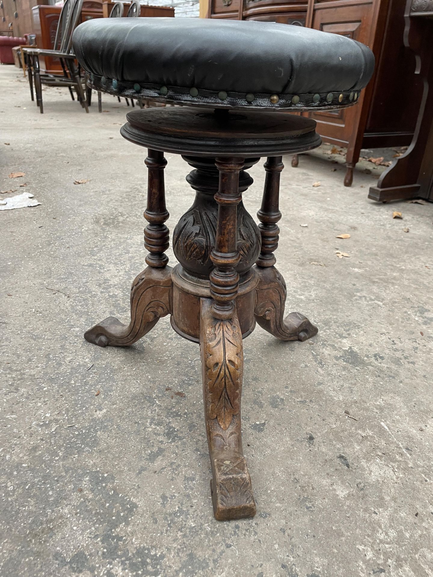 A VICTORIAN REVOLVING PIANO STOOL - Image 2 of 2