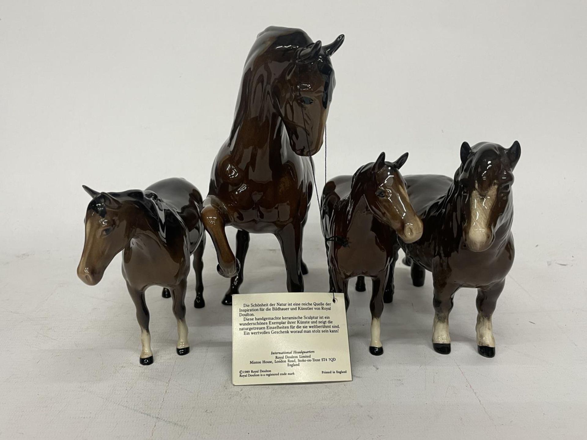 FOUR ROYAL DOULTON BROWN GLOSS HORSES - Image 2 of 3