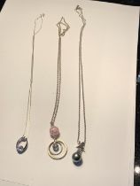 THREE SILVER NECKLACES