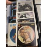 A COLLECTION OF VINTAGE VIDEO DISCS TO INCLUDE CASABLANCA, OLIVER, ROLLERBALL, MIGHTY MOUSE, ETC - 8