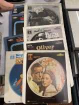 A COLLECTION OF VINTAGE VIDEO DISCS TO INCLUDE CASABLANCA, OLIVER, ROLLERBALL, MIGHTY MOUSE, ETC - 8