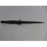 A FAIRBAIRN SYKES FIGHTING KNIFE, 17.3CM BLADE, CROSSGUARD MARKED WILLIAM RODGERS, SHEFFIELD,